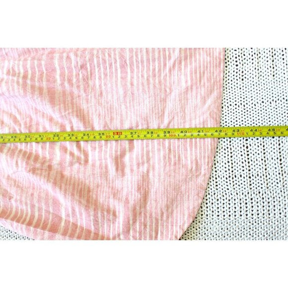 Anthropologie Whit Two Pink Midi dress Striped Twist Knot Cotton Neck Size 4P - Picture 4 of 11